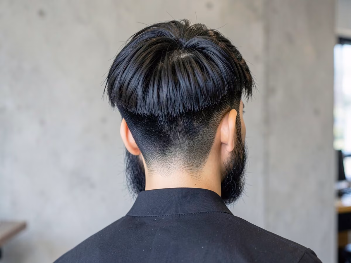 Man with a preppy feathered hair
