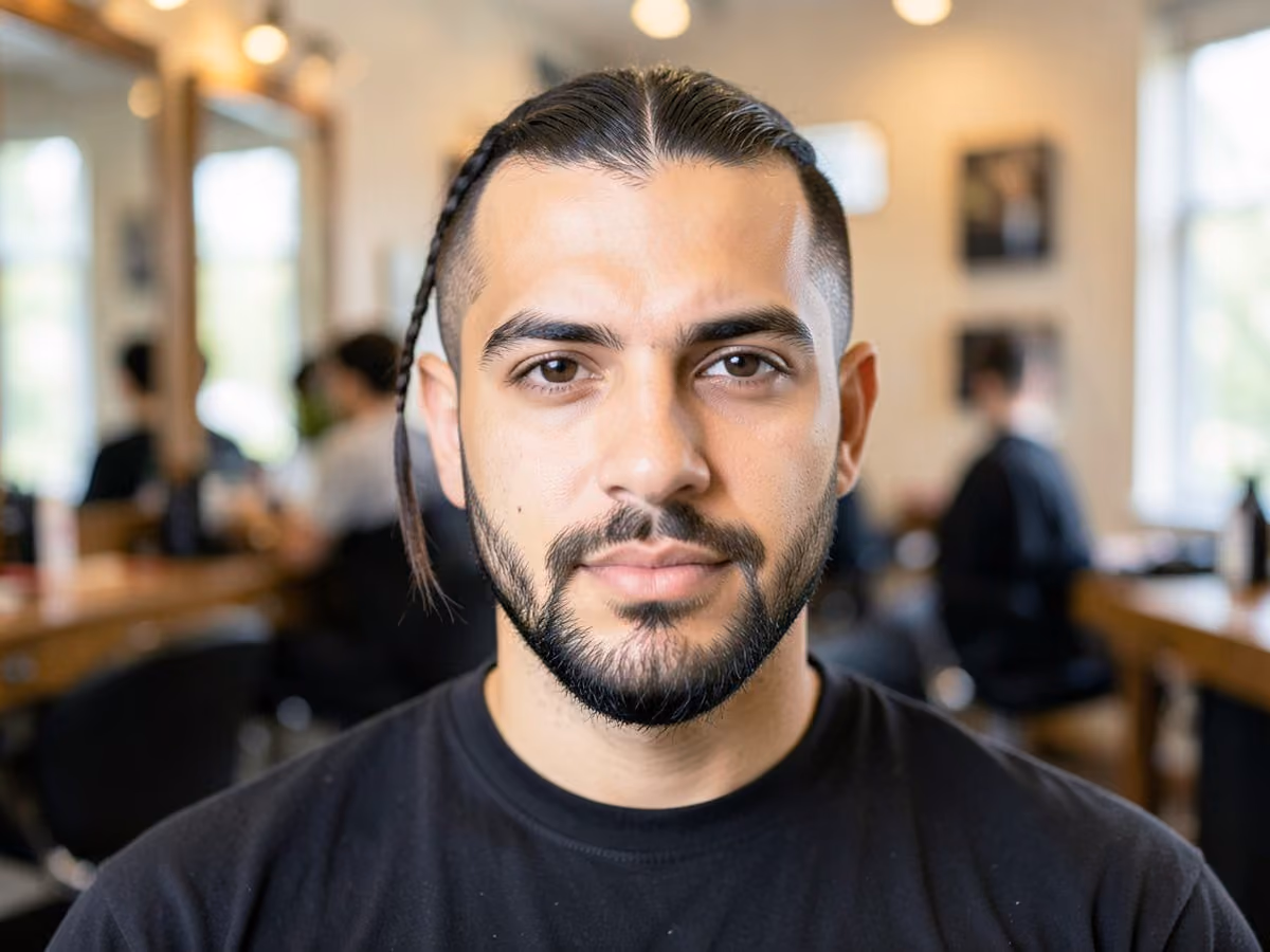 Man with a rattail haircut