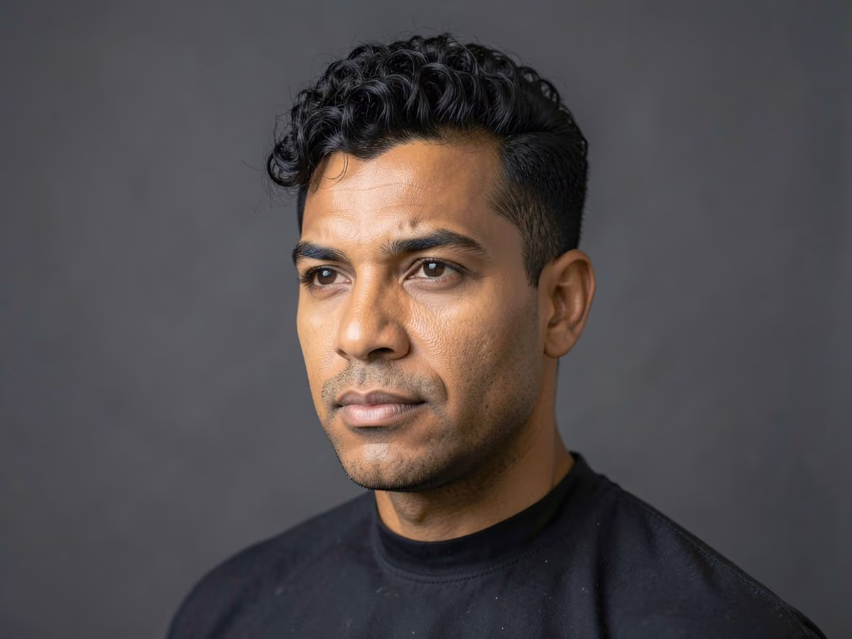 Man with a tony curtis haircut