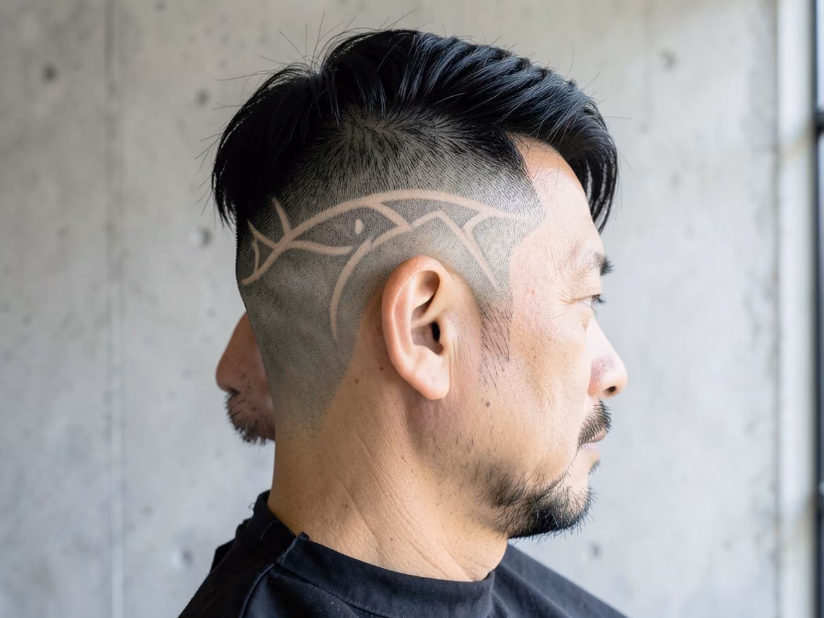 Man with a tribal undercut design