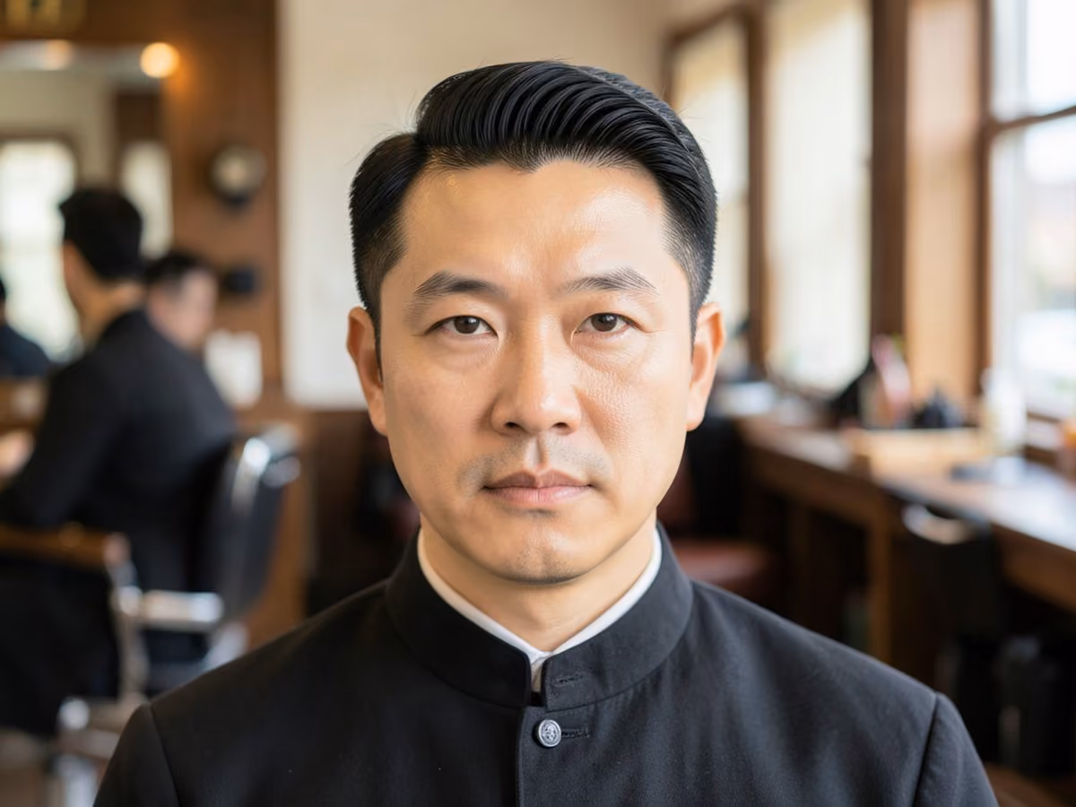 Man with a vintage short back and sides