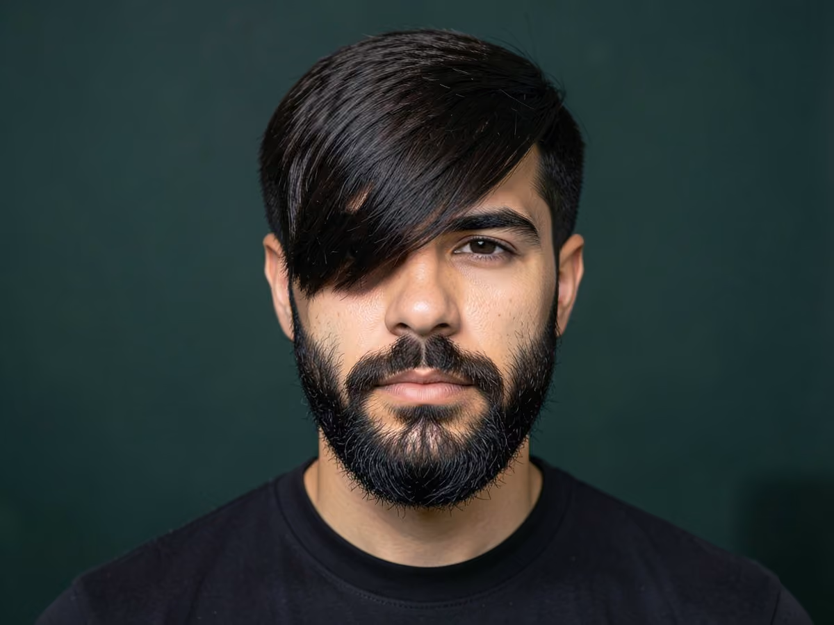 Man with a wedge haircut