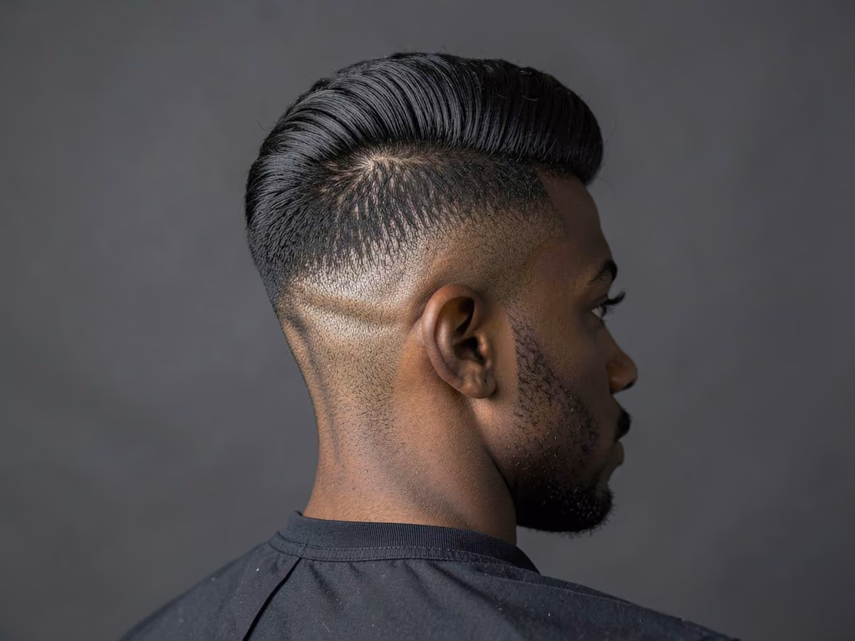 Man with a disconnected rockabilly pompadour