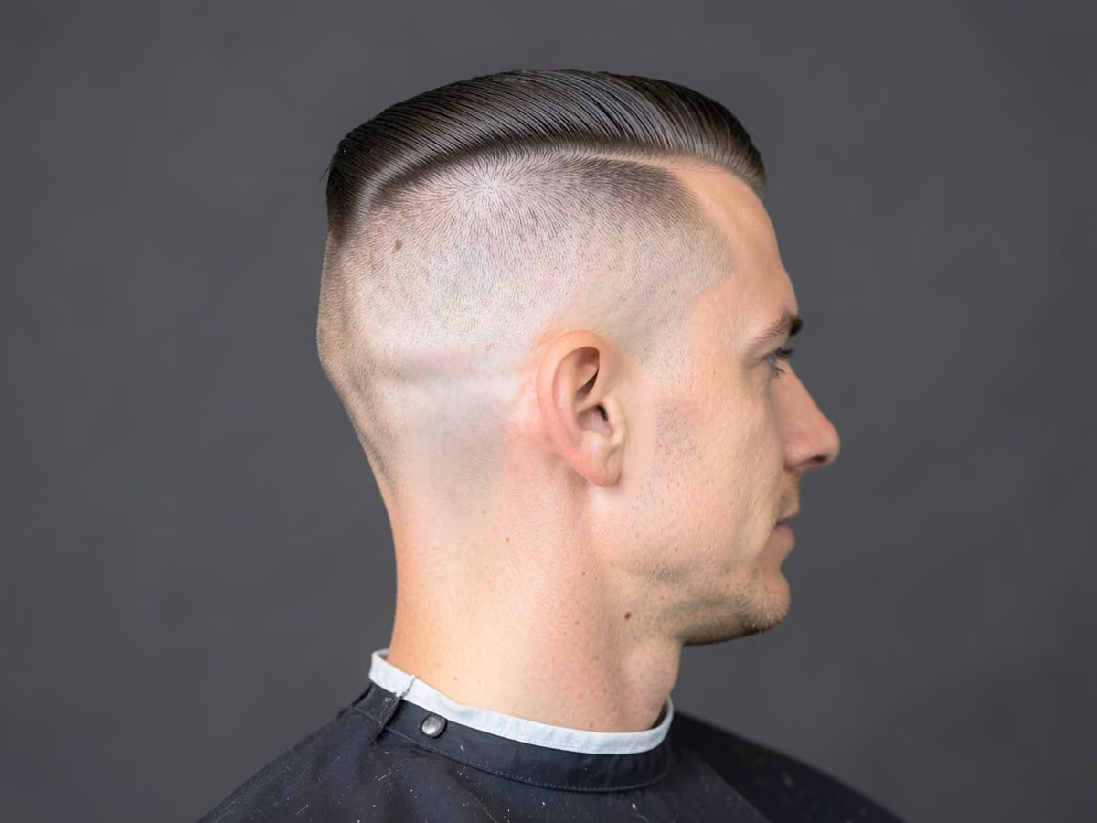 Man with a greaser comb back