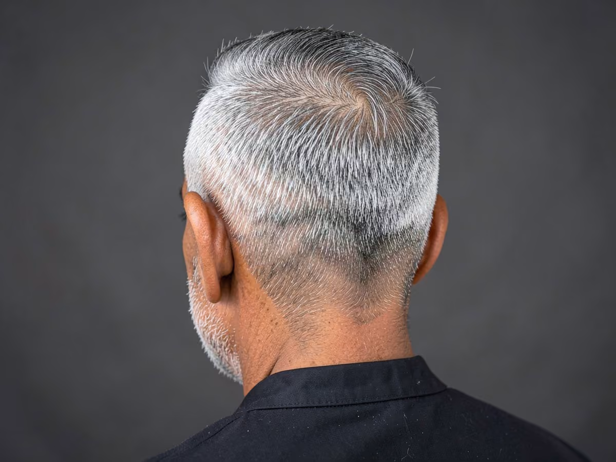 Man with a greaser haircut