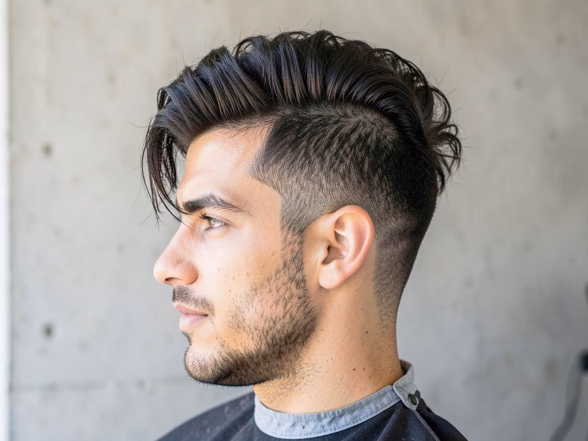 Man with a greaser pompadour