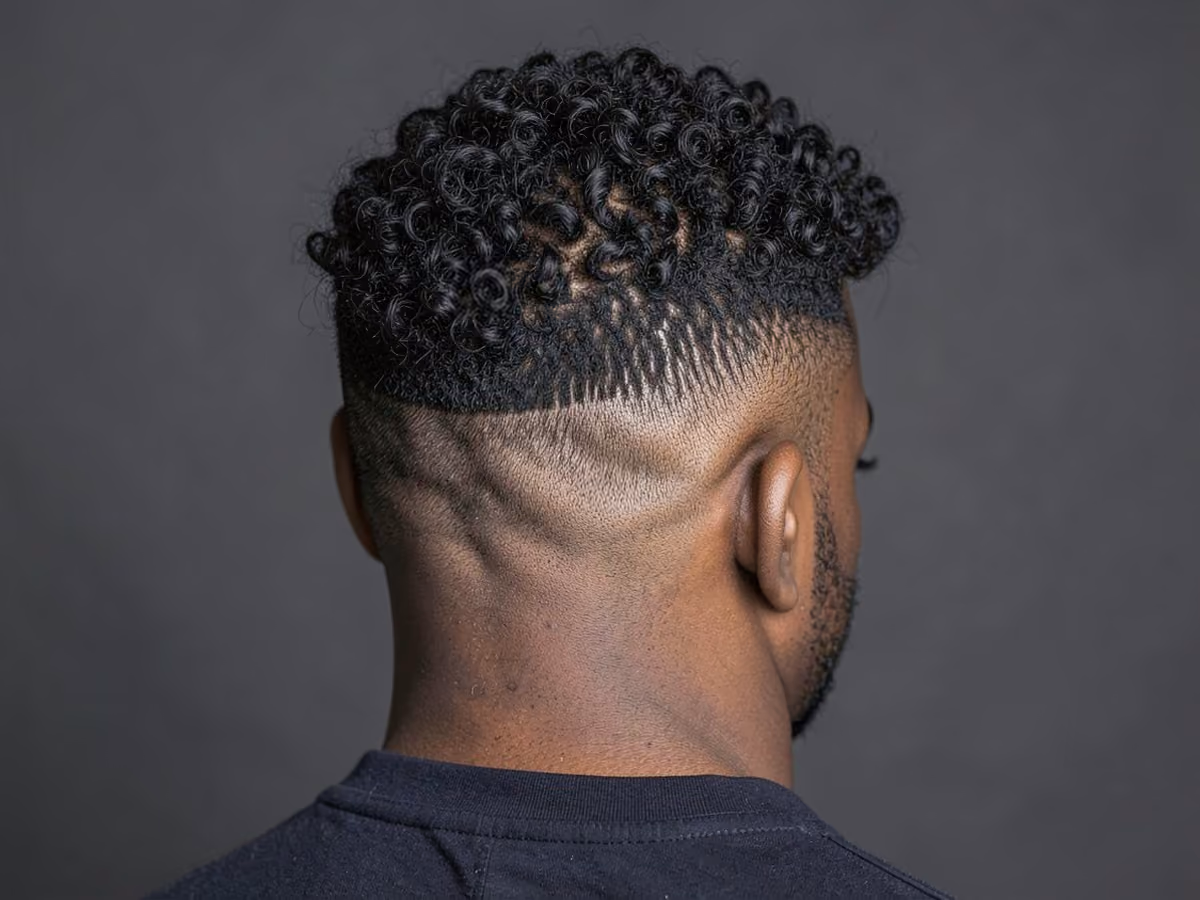 Man with a rockabilly hair for black men