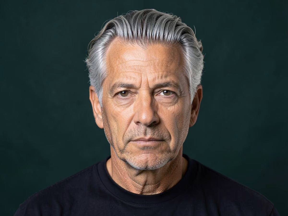 Man with a wavy greaser hair