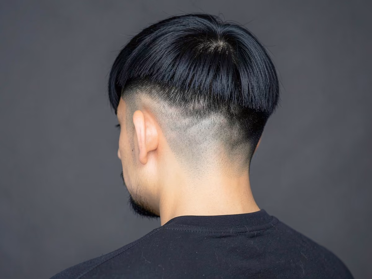 Man with an asian shadow fade