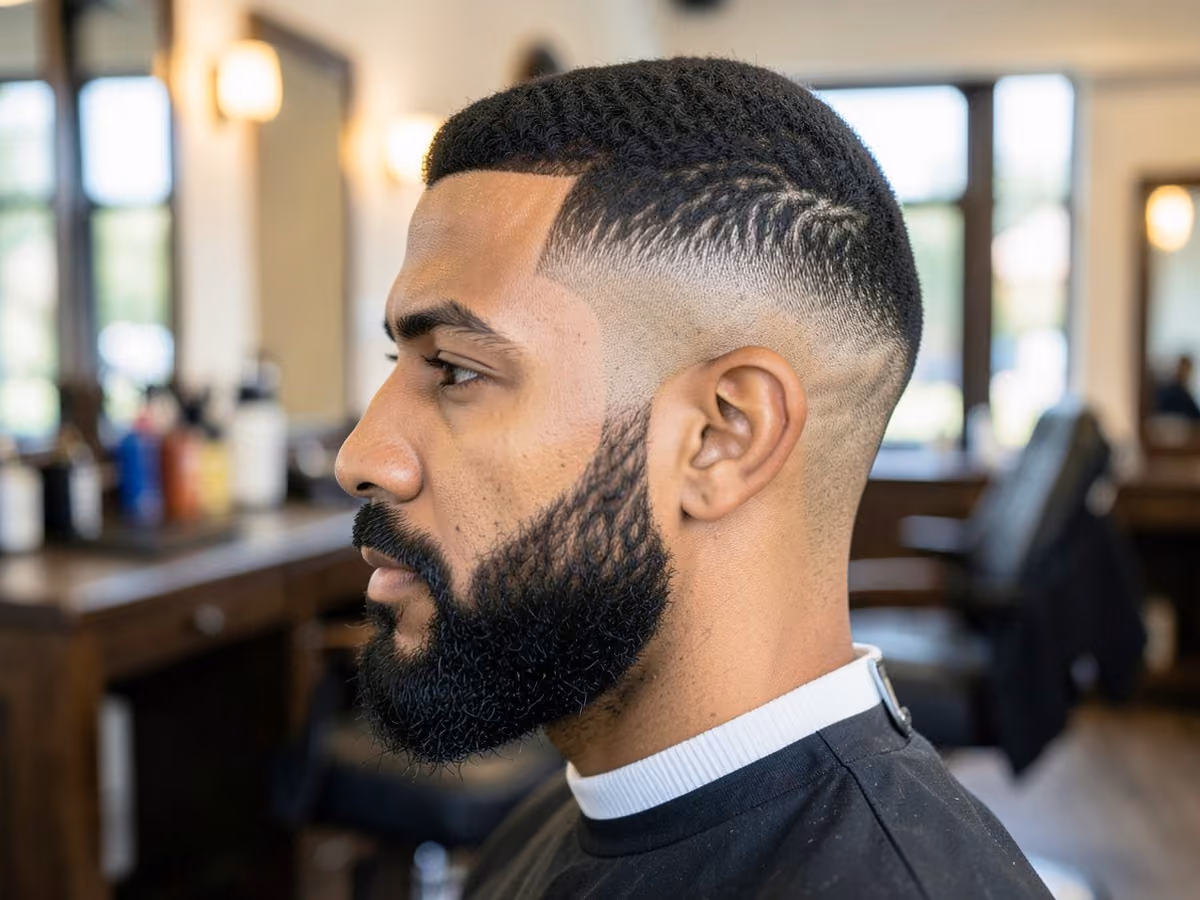 Man with a half guard shadow fade