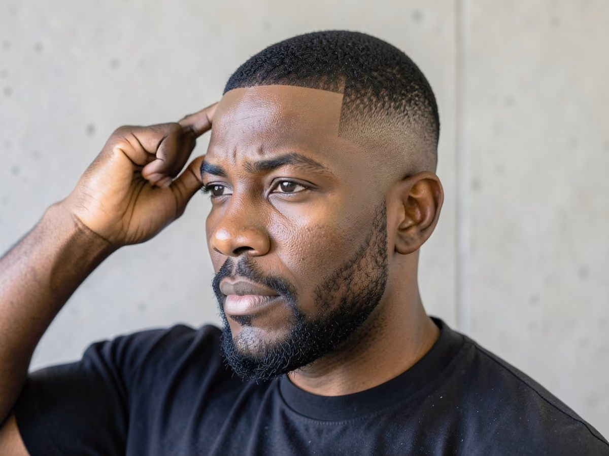Man with a mid shadow fade
