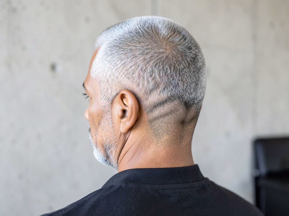 Man with a shadow fade crew cut