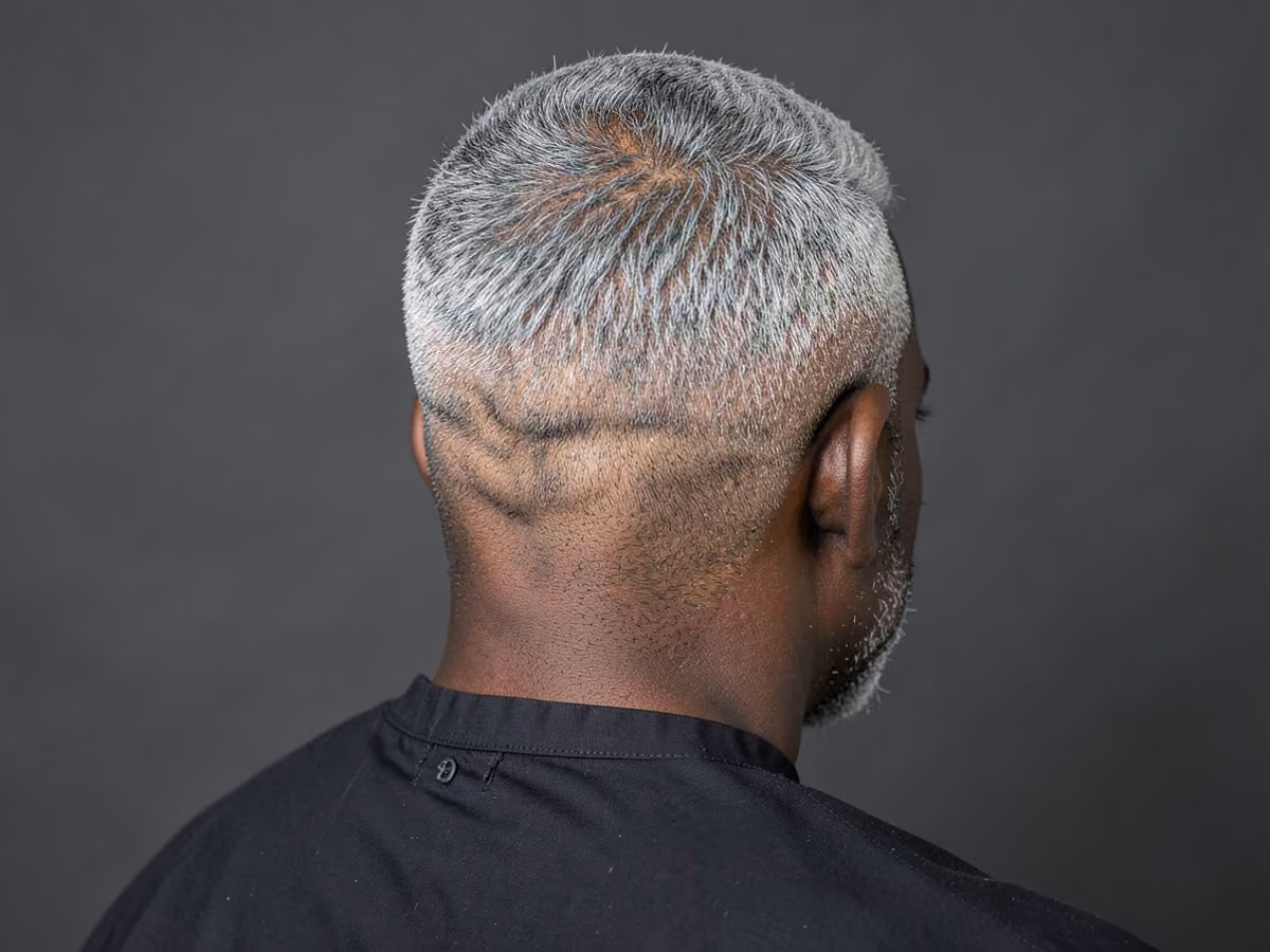 Man with a shadow fade for black men