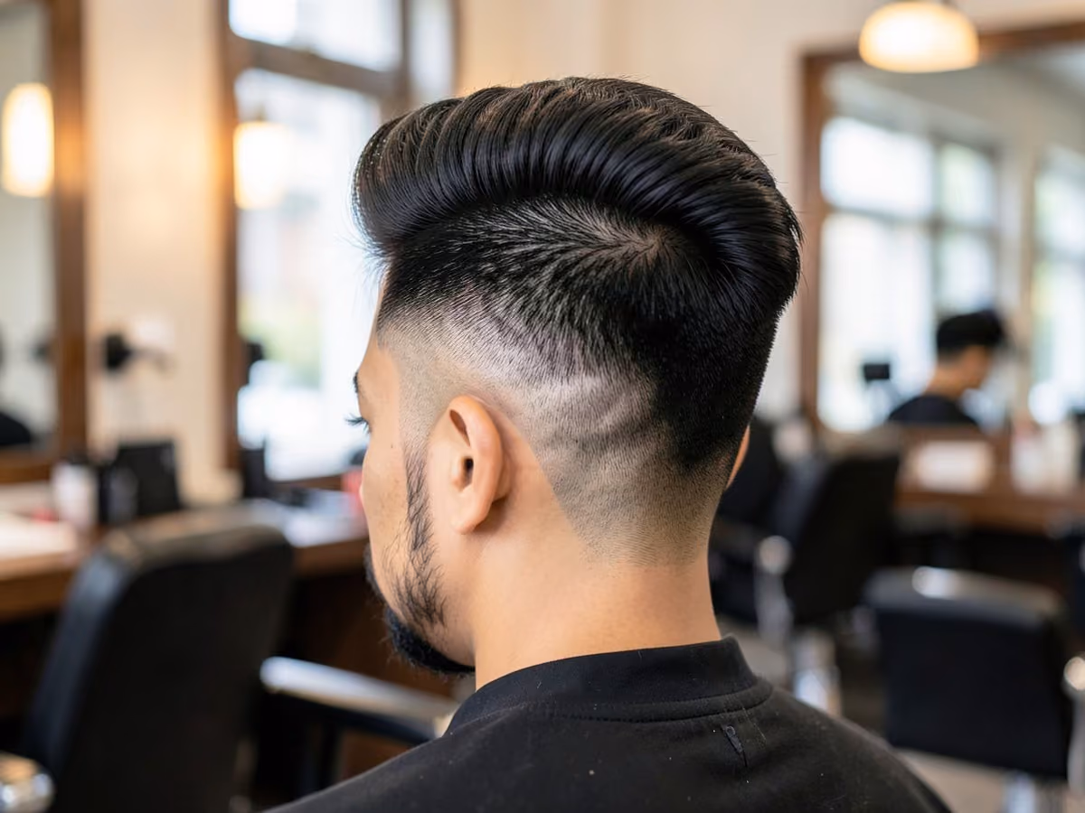 Man with a shadow fade pompadour