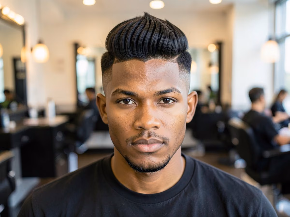 Man with a shadow fade quiff