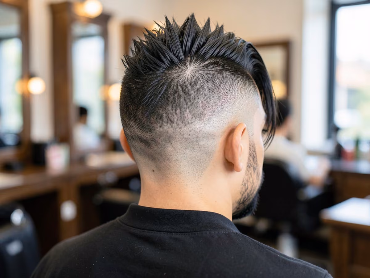 Man with a mohawk with shaved sides