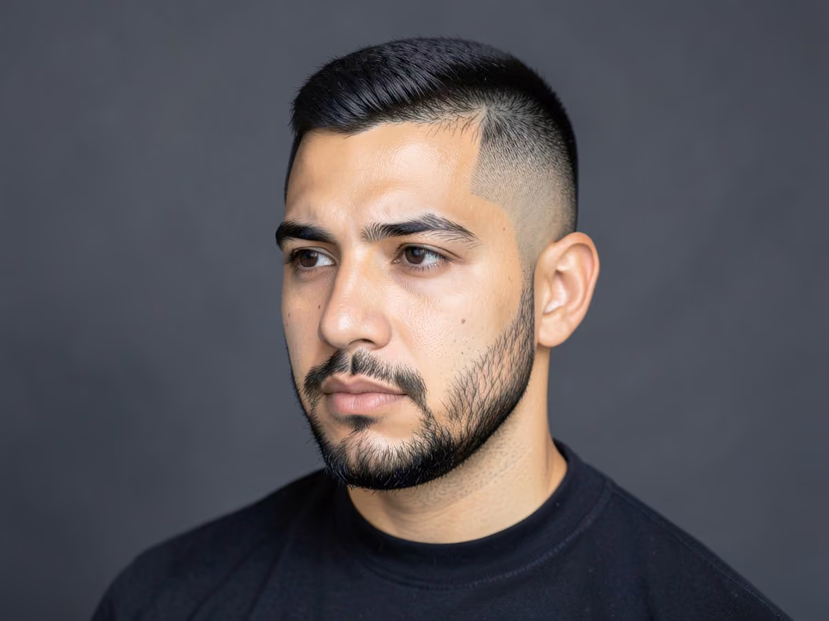 Man with a shaved sides for thinning hair