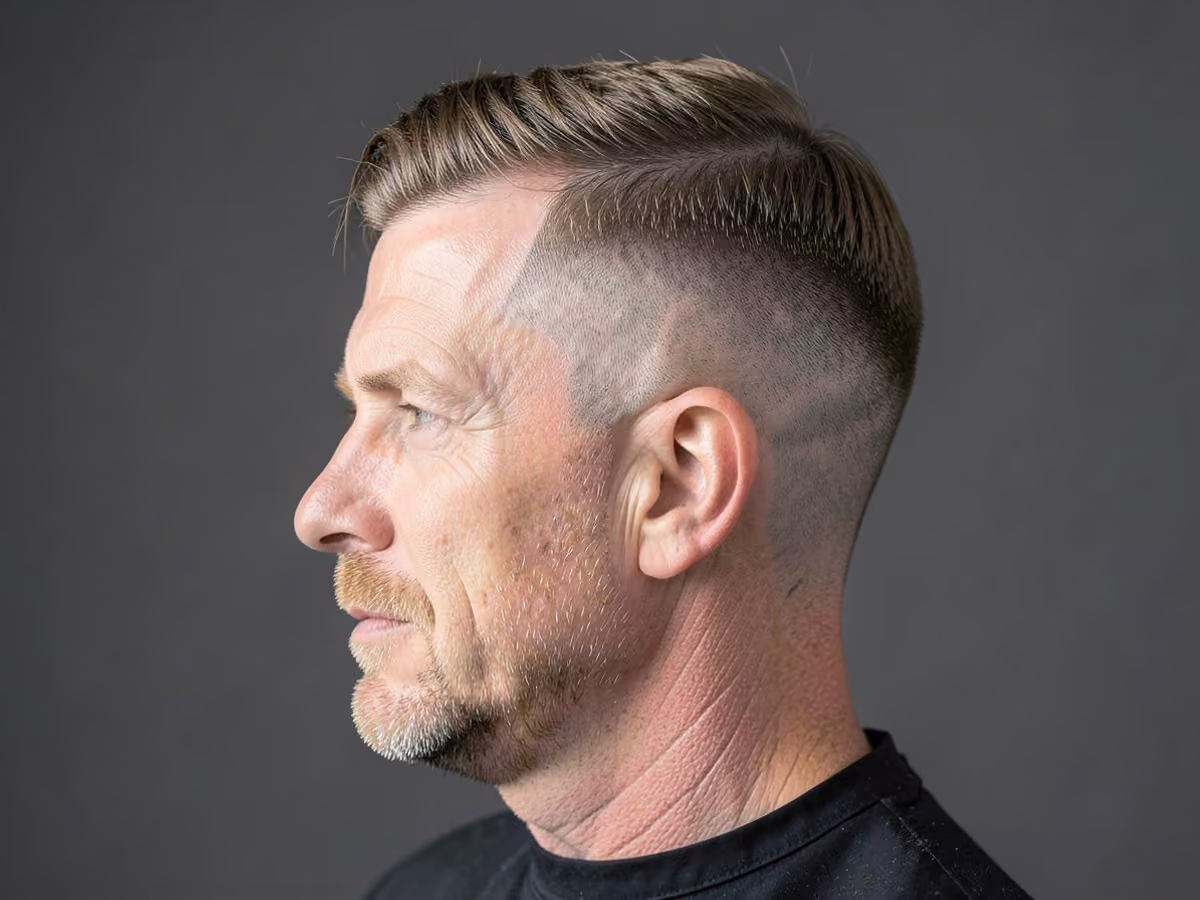 Man with a shaved sides undercut