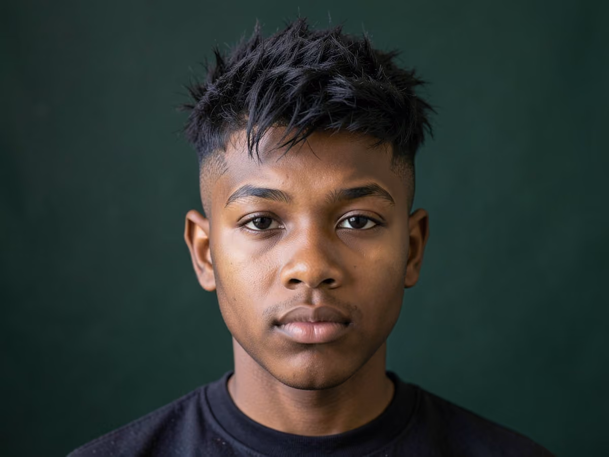 Man with a teen shaved sides haircut