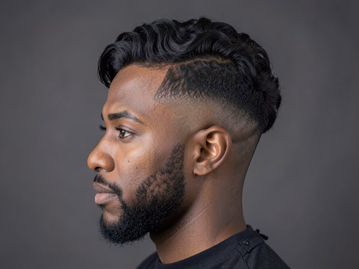 Man with a wavy hair with shaved sides