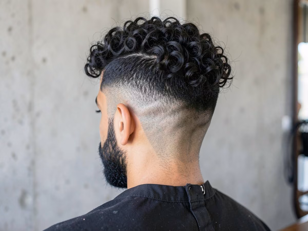Man with a latino short curly hair