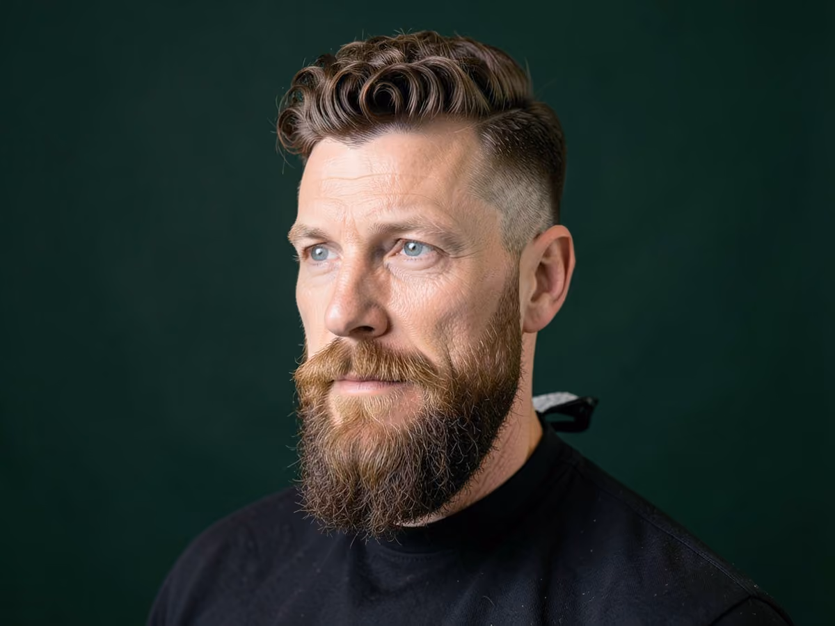 Man with a short curly quiff
