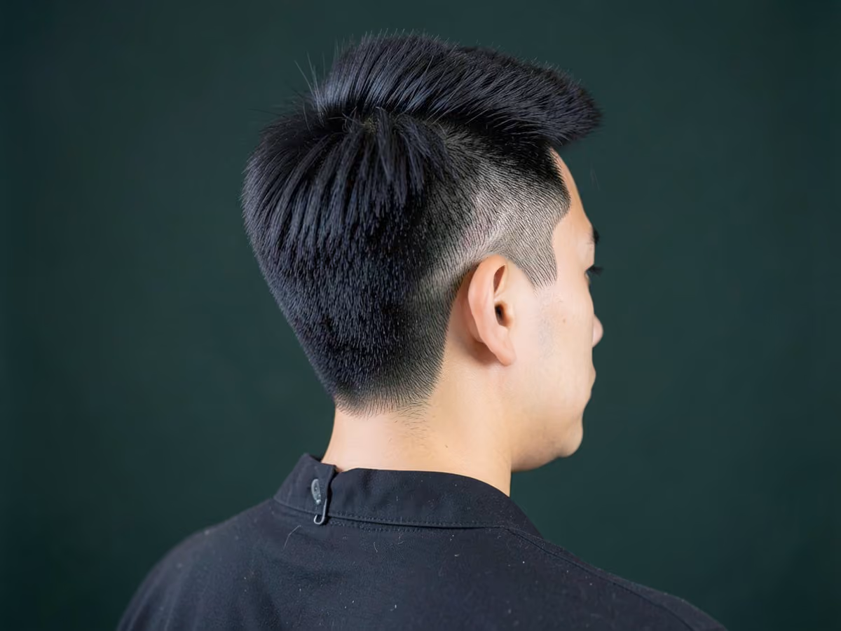 Man with a long top brush up