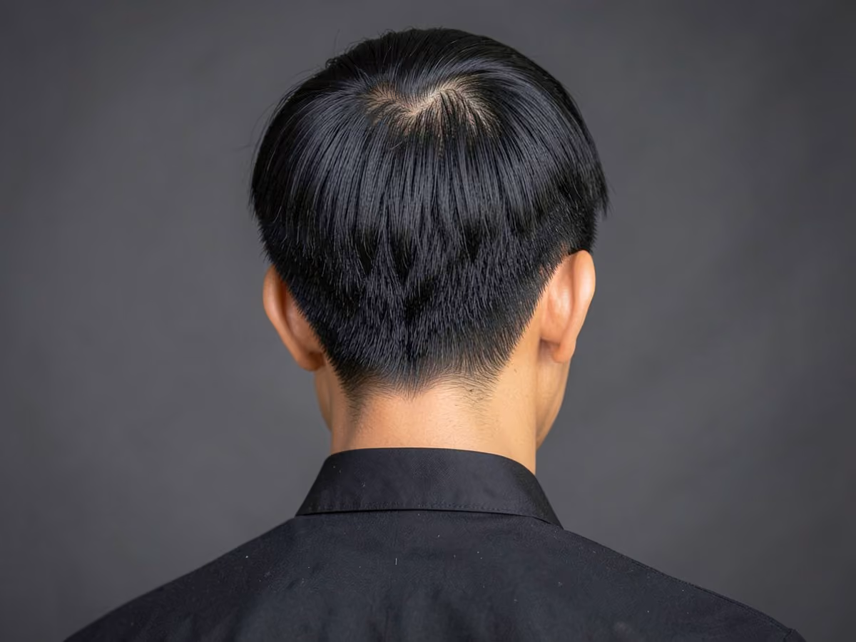 Man with a long top curtains