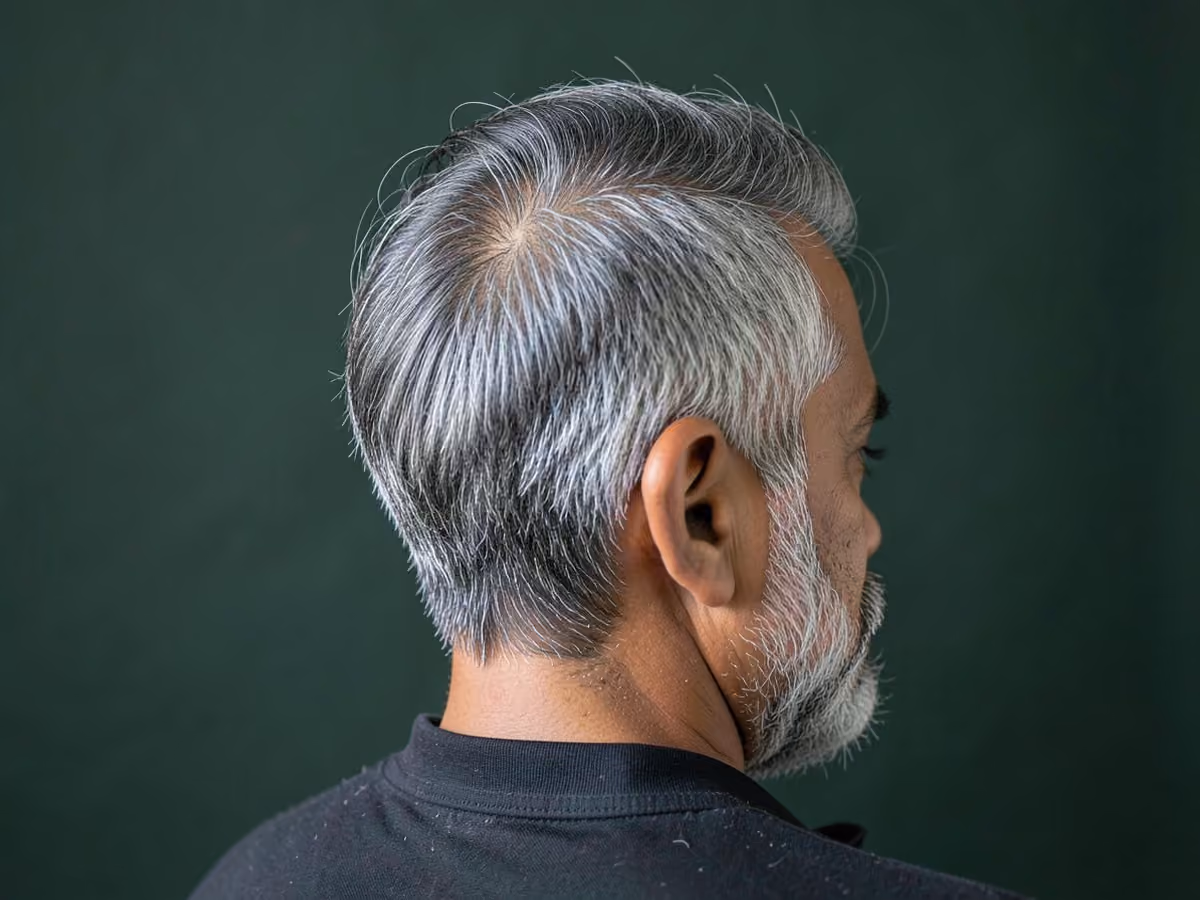 Man with a long top for a crown cowlick