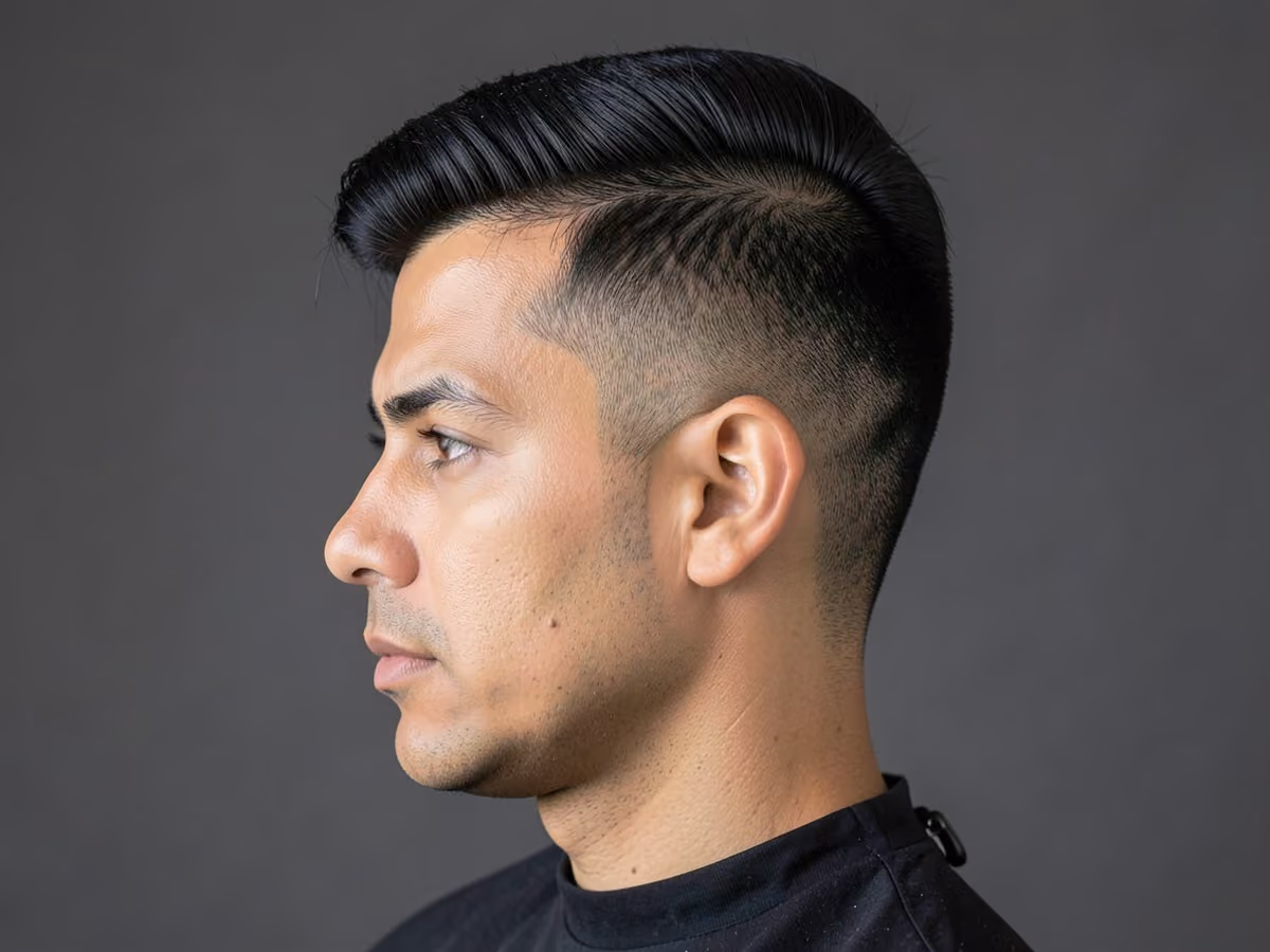 Man with a long top for big forehead