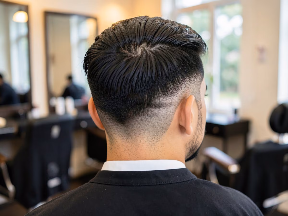 Man with a long top for receding hairline