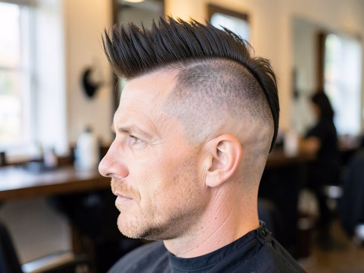 Man with a long top mohawk