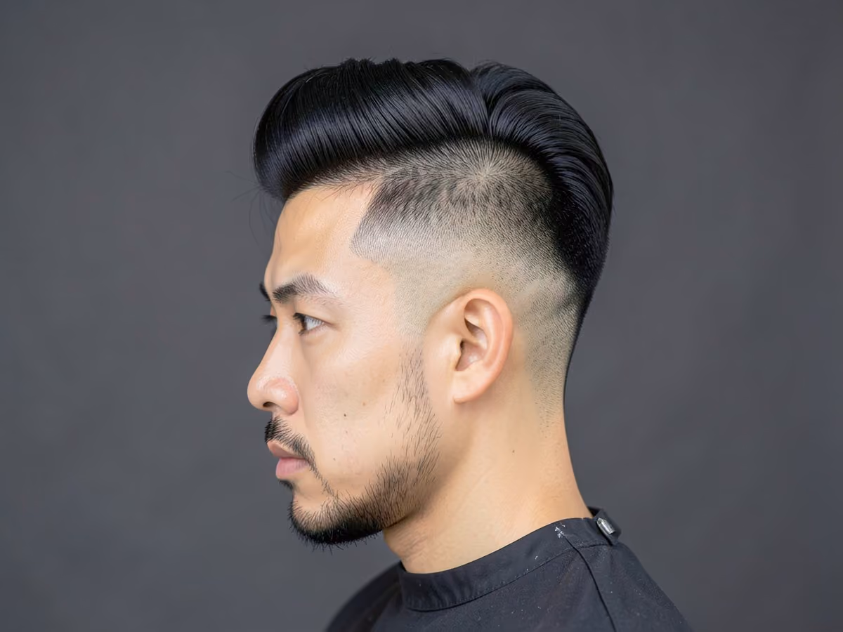 Man with a long top pompadour