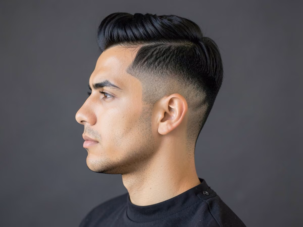 Man with a long top with mid taper