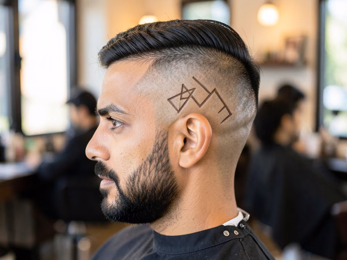 Man with a long top with shaved design