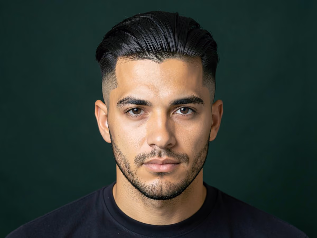 Man with a long top with shaved sides