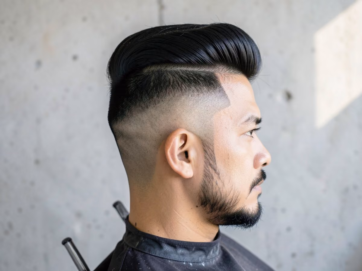 Man with a rockabilly long top