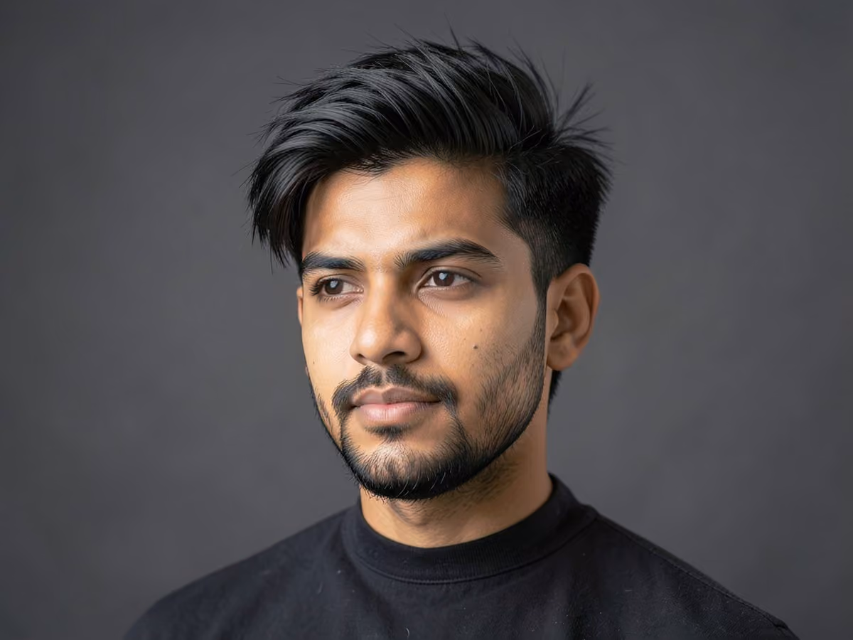 Man with a textured long top