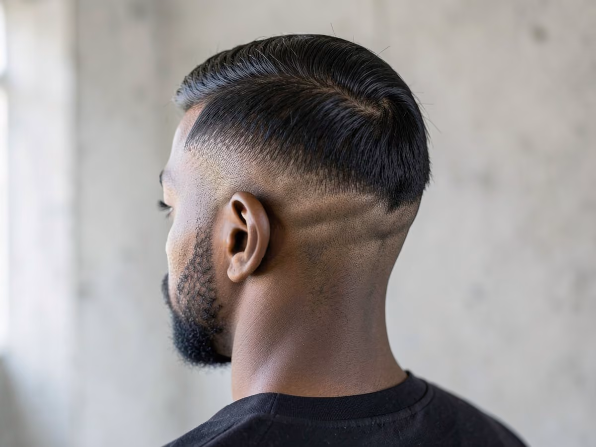 Man with a thin hair long top
