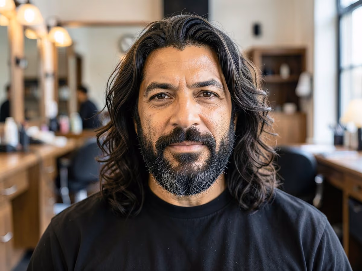 Man with a wavy long top