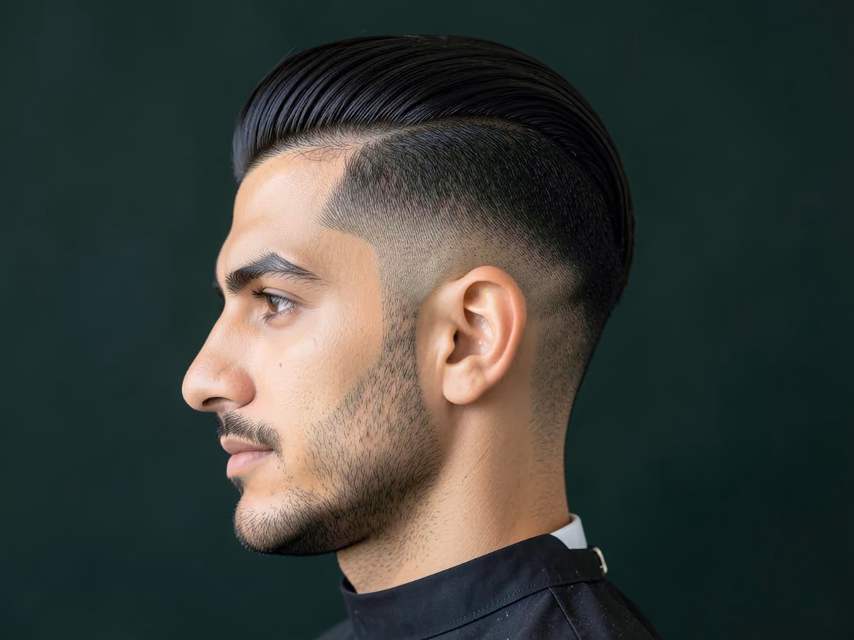 Man with a wedding long top side sweep