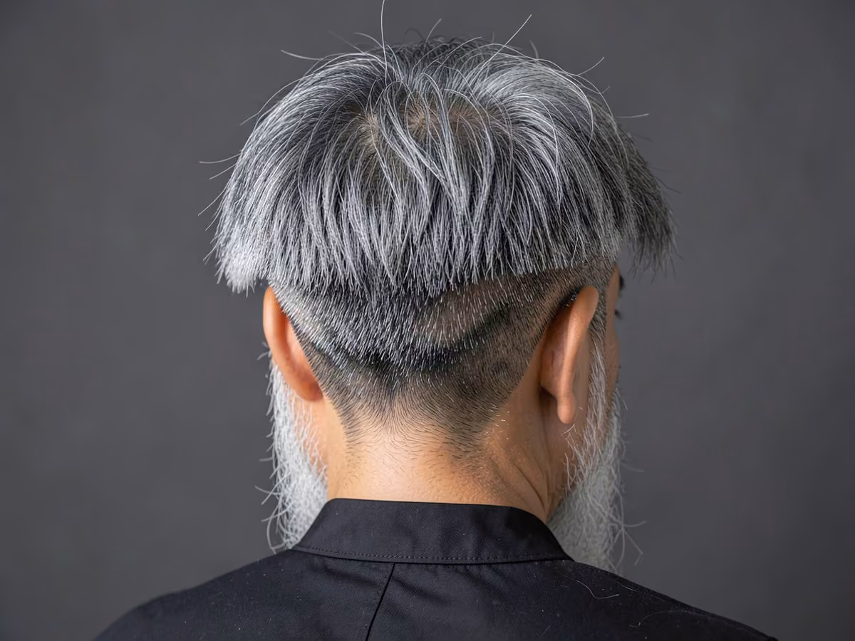 Man with an asian skater haircut