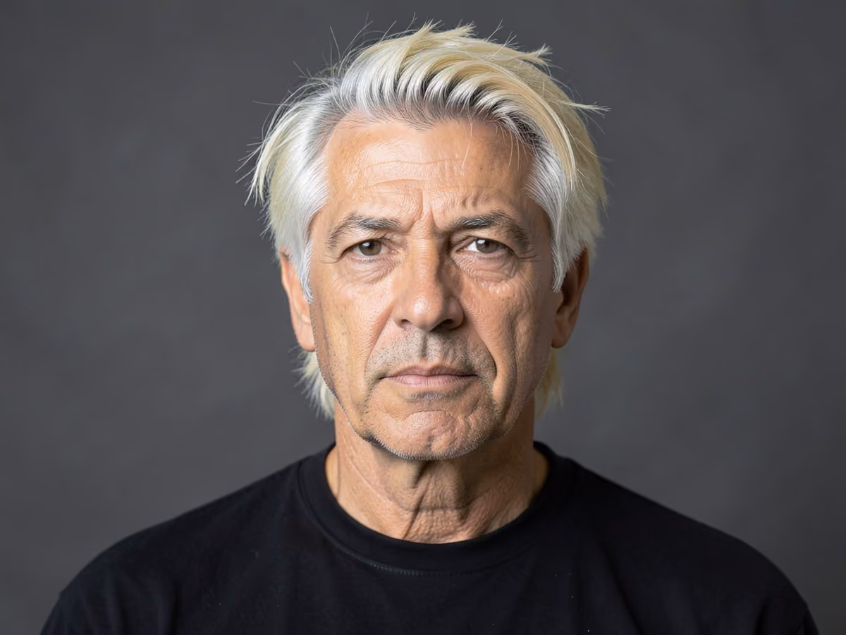 Man with a bleached skater hair