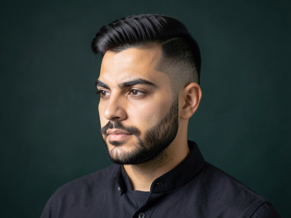 Man with a grown up skater haircut