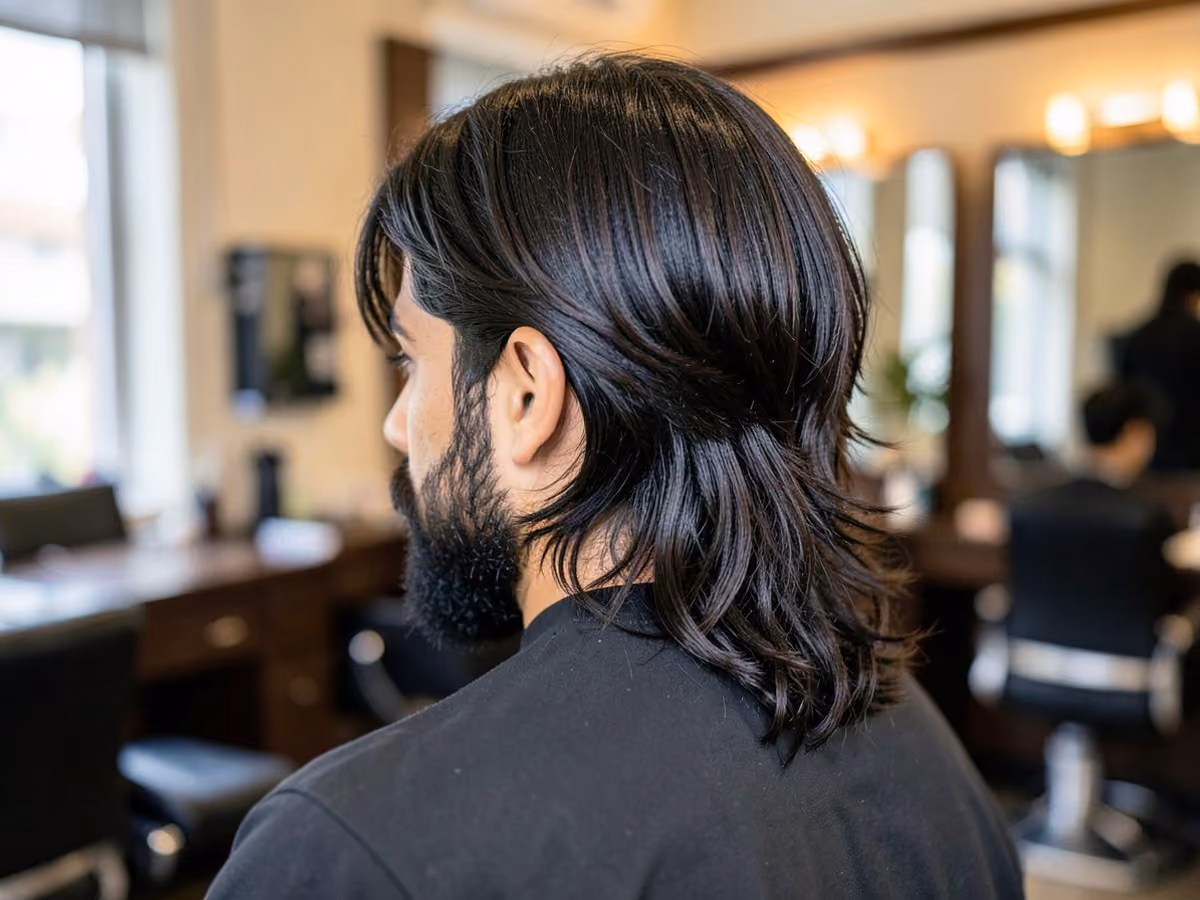 Man with a long skater hair