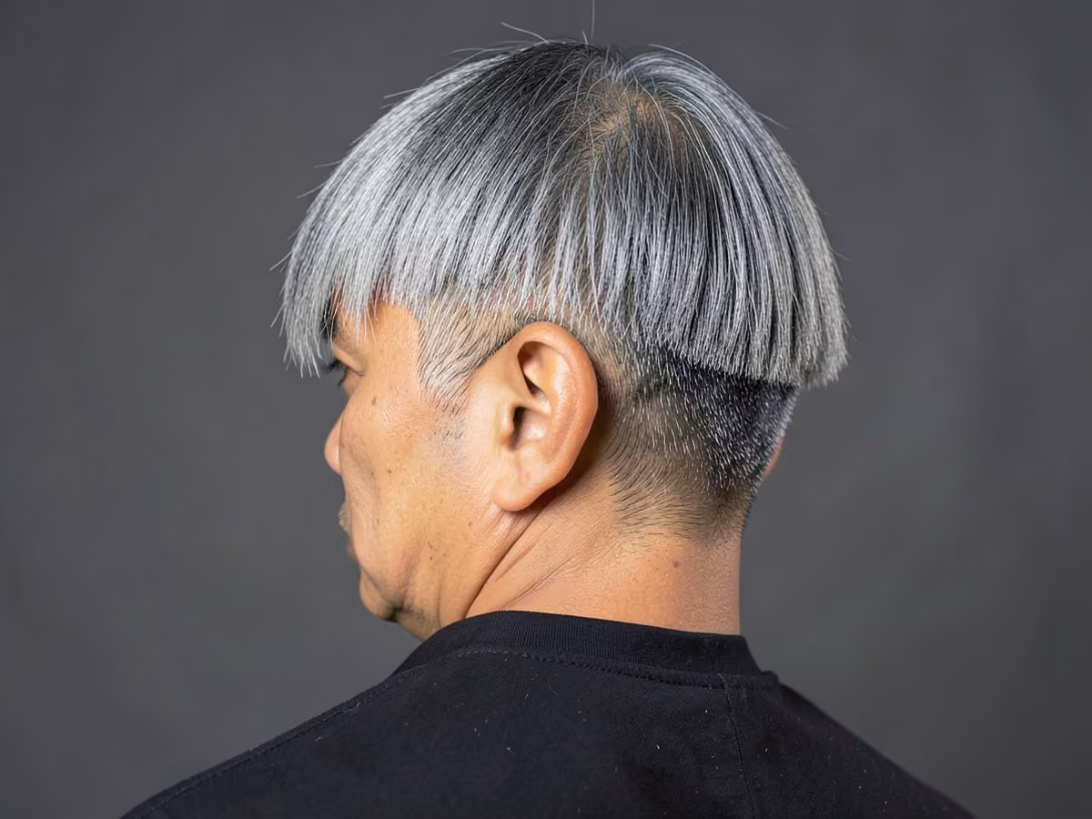Man with an old school skater haircut