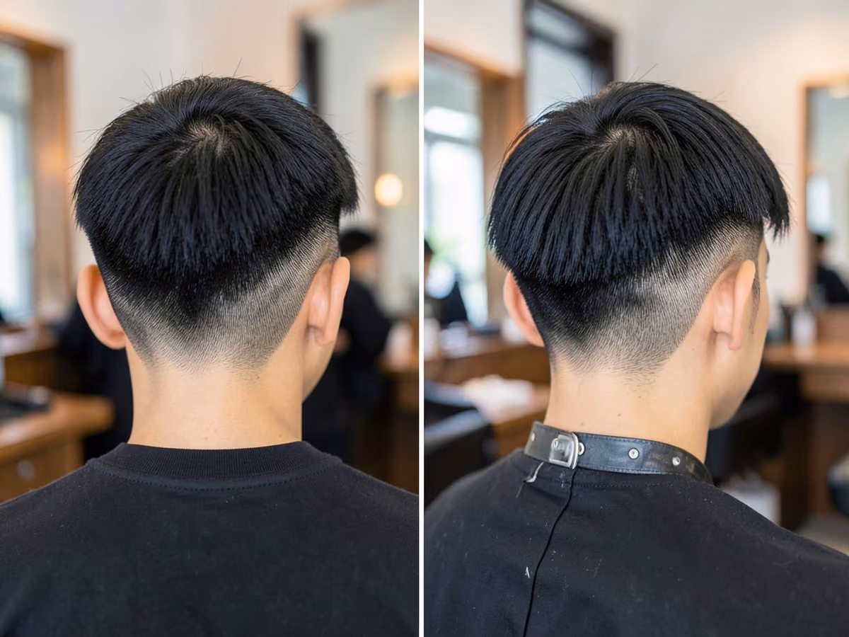 Man with a skater crop haircut