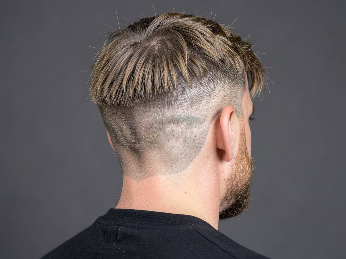 Man with a skater hair with drop fade