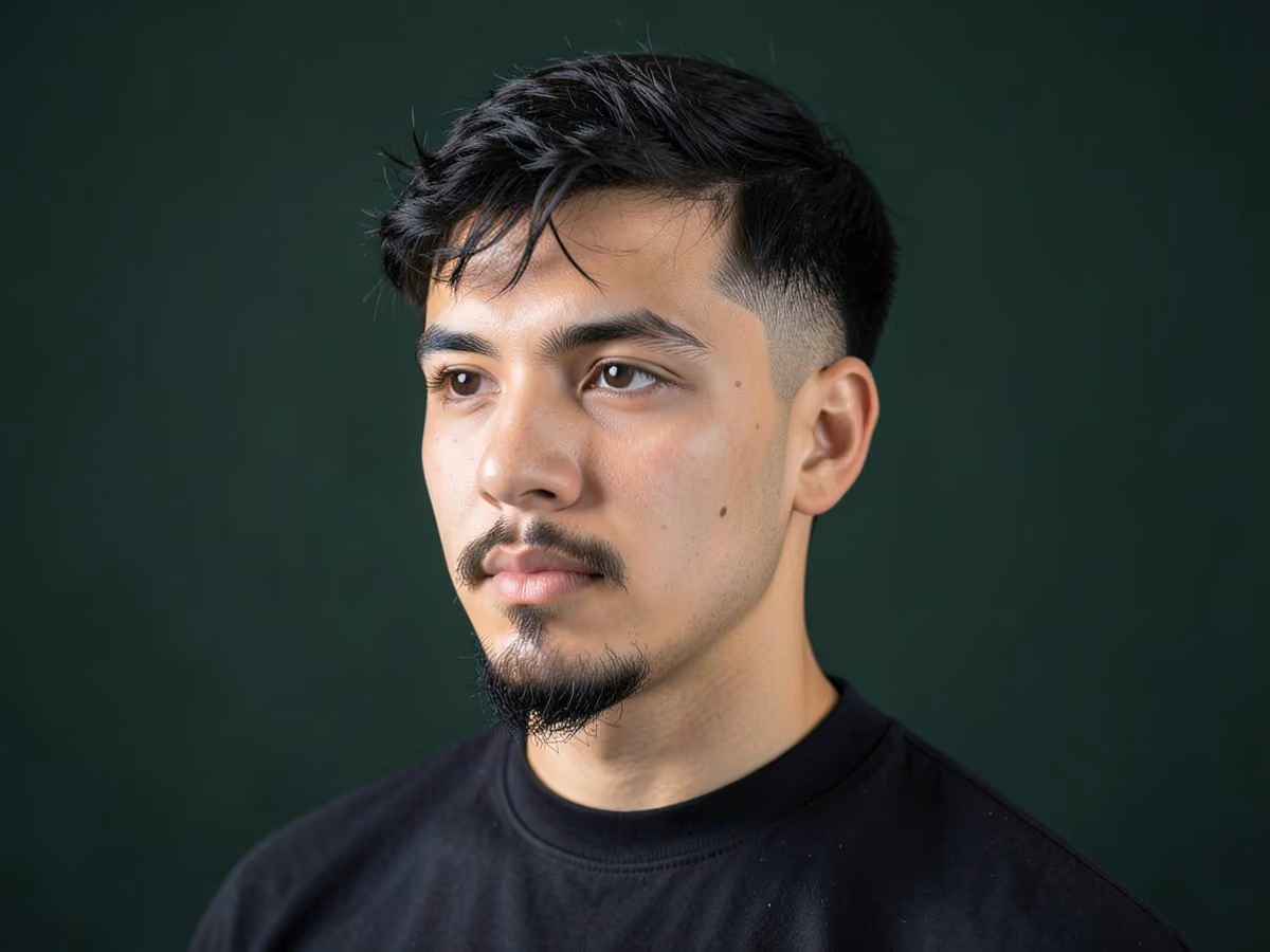Man with a skater hair with goatee