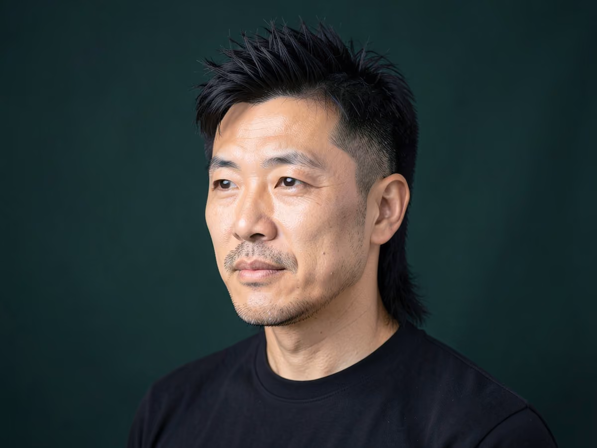 Man with a skater wolf cut